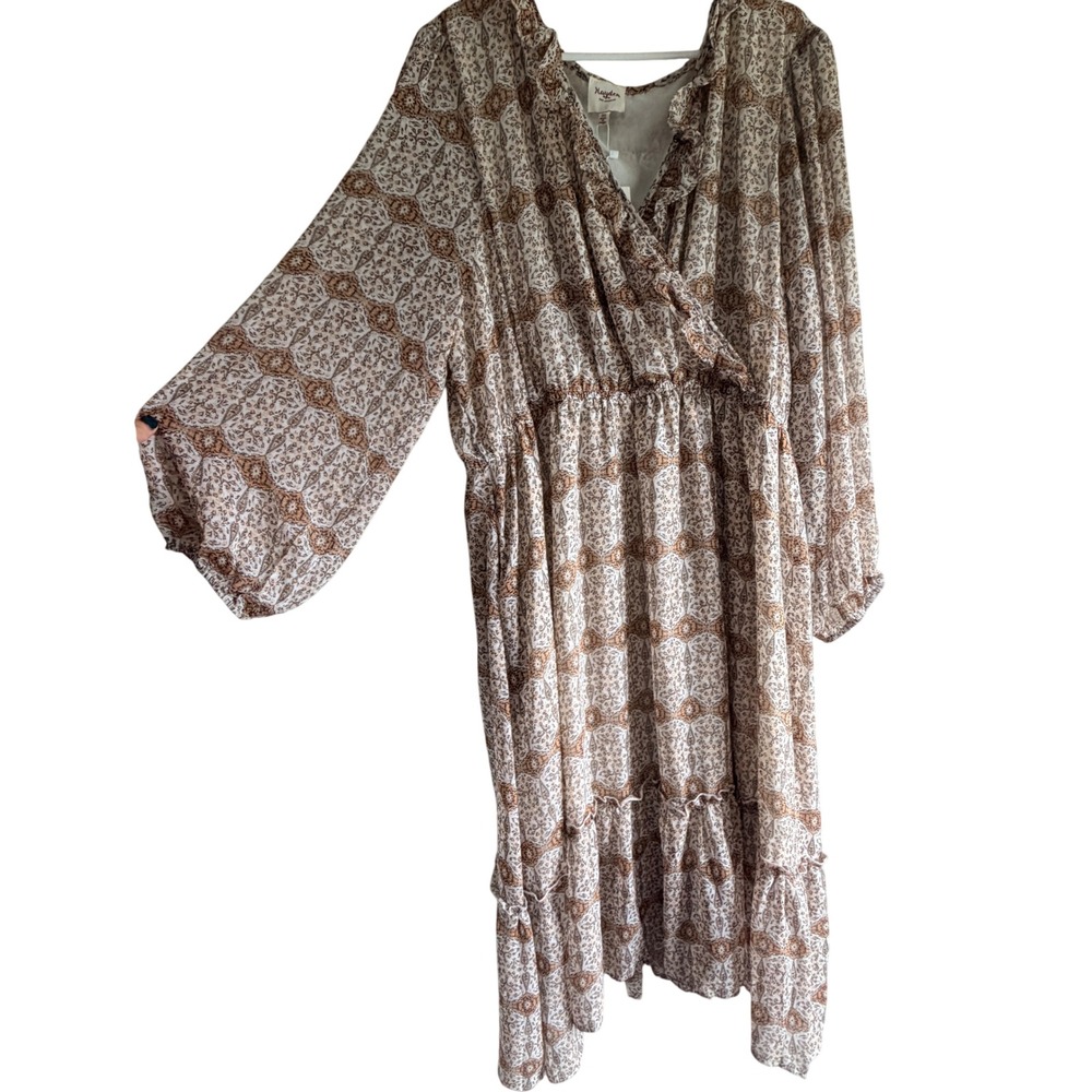 Hayden Los Angeles Midi Dress Womens 3XL Tiered Flowy Ruffle Boho Cottagecore
